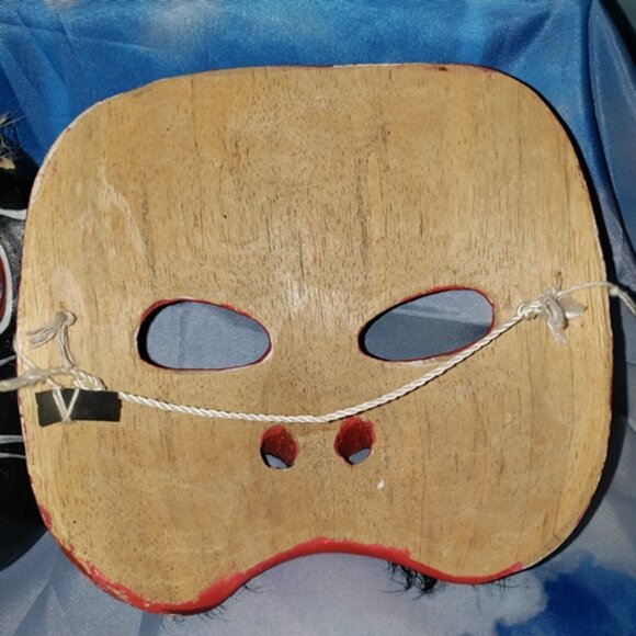 5 - Vtg Wood Indonesia Bali Topeng Dance Theater Demon Half-Masks Handcrafted - Picture 11 of 11